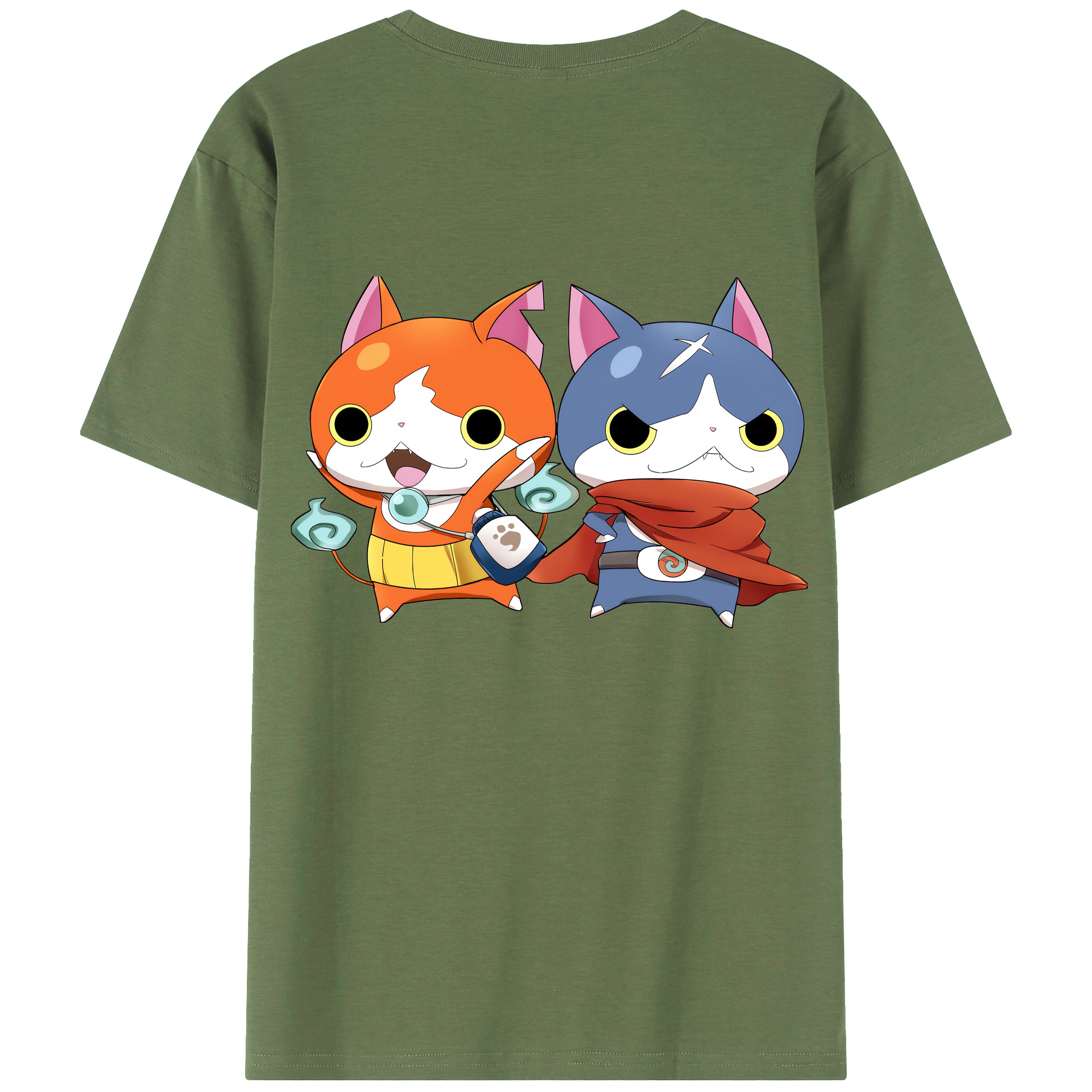 （画像用） 妖怪ウォッチ Yo-kai Watch 綿100％ メンズ半袖Tシャツ（バックプリント） 通気性